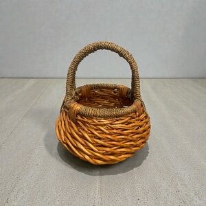 Rustic Woven Basket with Handle